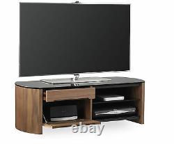 Alphason Tv Stand Cabinet Unité 1 Tiroir Walnut Vénier En Bois Véritable Finewoods 1100mm