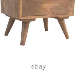 Armoire de chevet en bois massif moderne avec 3 tiroirs disponible en chêne ou en châtaignier