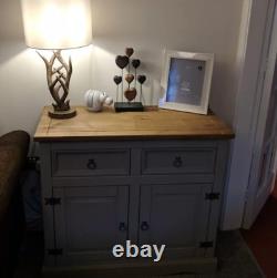 Armoire de rangement rustique avec portes en bois pour petit meuble de bureau