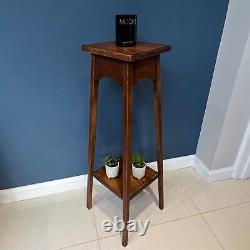 Arts Et Métiers D'art Antique Oak Plant Stand, À La Manière De Liberty & Co C. 1900