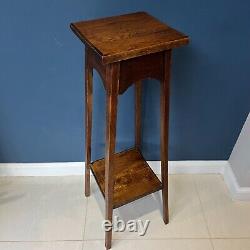 Arts Et Métiers D'art Antique Oak Plant Stand, À La Manière De Liberty & Co C. 1900