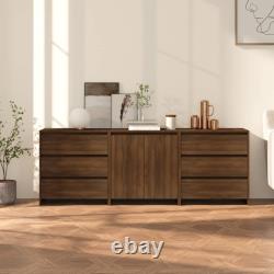 Bahut 3 pièces en bois d'ingénierie Buffet Cabinet latéral Multi Couleurs vidaXL