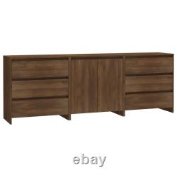 Bahut 3 pièces en bois d'ingénierie Buffet Cabinet latéral Multi Couleurs vidaXL