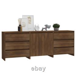 Bahut 3 pièces en bois d'ingénierie Buffet Cabinet latéral Multi Couleurs vidaXL