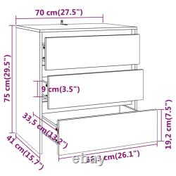 Bahut 3 pièces en bois d'ingénierie Buffet Cabinet latéral Multi Couleurs vidaXL