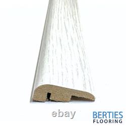 Bande de seuil en stratifié MDF solide, barre de porte, couleur chêne blanc de Miami, 3 profils