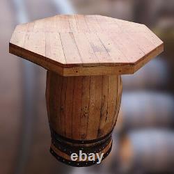 Bois Massif Whiskey Barrel Huit Sided Bar Table Patio De Table Meubles De Jardin