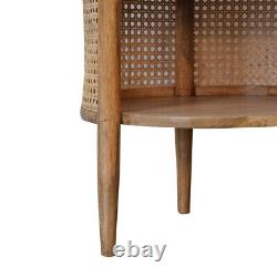 Cabinet de chevet en rotin avec 2 étagères, finition légère en bois massif, style bohème unité Seeley