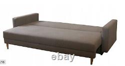 Canapé-lit Avec Rangement, Tissu Doux, Pieds De Chêne Délai De Livraison 1 À 3 Semaines