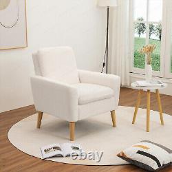 Chaise d'Accent Moderne Fauteuil Tissu Rembourré Canapé Tubulaire Unique Chaise de Salon