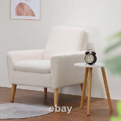 Chaise de salon moderne à accoudoirs rembourrée en tissu, fauteuil tubulaire simple