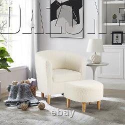 Chaise longue relaxante avec repose-pieds en tissu, fauteuil d'appoint, fauteuil de salon