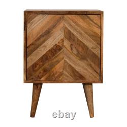 Chevet en bois de manguier massif avec rangement pour chambre scandinave 2 tiroirs Table de nuit Ervin