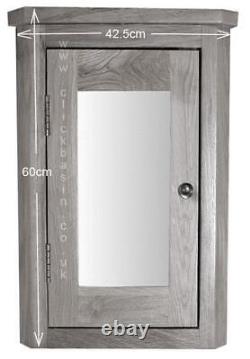Corner Mirror Cabinet De Salle De Bains En Chêne Massif Espace Économie Armoire De Rangement 600mm
