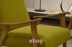 Ensemble de canapé de véranda 2 places + 2 chaises avec accoudoirs en bois en velours jaune sur mesure