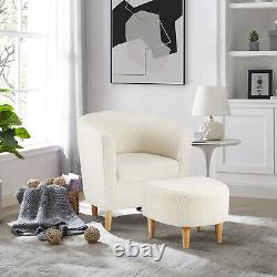 Fauteuil Accueil Simple avec Pouf pour Salon Invité