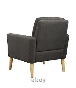 Fauteuil de style tubulaire rembourré en tissu de lin avec repose-pieds