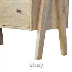 Gamme AF Commode à 3 tiroirs de style trestle nordique en bois massif finition chêne avec boutons en laiton