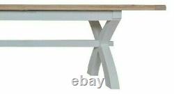 Grey Extra Large Table À Manger S’étend Jusqu’à 3m Sièges Jusqu’à 16 Hartwell Peint