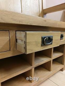 Kingsford Solid Oak Monks Bench / Rustic Hallway Shoe Storage Banc D’assises