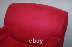 Luxueux Confortable Red Velvet Signature Scroll Arm Chaise Lounge Fauteuil