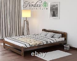 Meubles en bois NODAX Lit King Size en pin avec cadre de lit de 5ft et option de rangement sous le lit