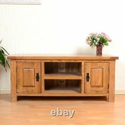 Oak Tv Stand Solid Wood 2 Door Tv Cabinet Table Storage Unit Rustic Oak Cabinet
