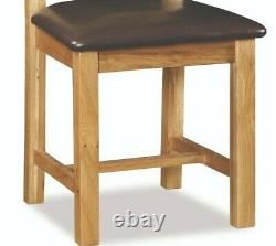 Paire de chaises en chêne d'Oakvale avec dossiers à lattes et sièges en PU / Chaises de salle à manger en bois massif