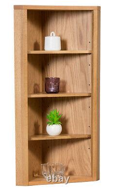 Petit Oak Corner Open Storage Top Low Cabinet With Shelf Solid Wood Unit