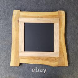 Petit miroir encadré en chêne de style Waney Edge, meuble fabriqué à la main, finition naturelle