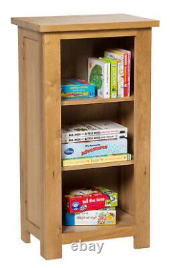 Petite Bibliothèque En Chêne Narrow Storage Low Bookshelf Solid Wood 3 Shelving Unit