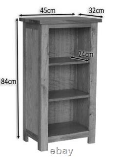 Petite Bibliothèque En Chêne Narrow Storage Low Bookshelf Solid Wood 3 Shelving Unit