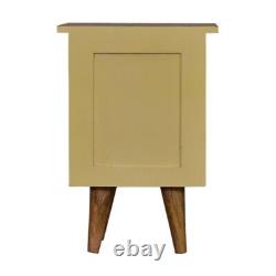 Petite table de chevet armoire peinte à la main style scandinave unité en bois Cline