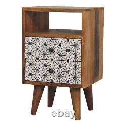 Petite table de chevet, armoire vintage en chêne nordique, unité compacte d'extrémité latérale en bois Jalla.