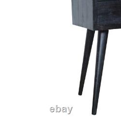 Petite table de chevet en bois de manguier cendré avec tiroir de rangement
