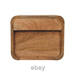 Petite table de chevet murale flottante en bois clair avec 2 tiroirs - Fait main.
