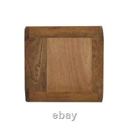 Petite table de chevet murale flottante en bois clair avec 2 tiroirs faite à la main.