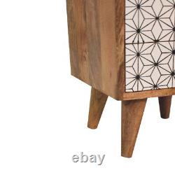 Petite table de chevet vintage, armoire en chêne nordique, unité compacte de côté en bois Jalla