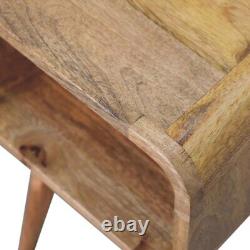 Petite table de chevet vintage rétro, cabinet d'appoint en bois de chêne massif nordique, fait main.