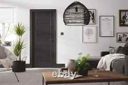 Porte intérieure à âme pleine de style Vancouver 5P en frêne noir stratifié de qualité supérieure, 44mmFD30.