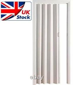 Porte pliante à deux vantaux en PVC effet chêne blanc à l'intérieur avec effet accordéon - Disponible 24h/24 au Royaume-Uni