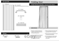 Porte pliante en PVC blanc à effet chêne, concertina interne, neuve, UK