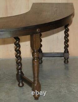 Rare & Collectionnable Antique Jacobean Revival Barley Twist Leg English Hunt Table