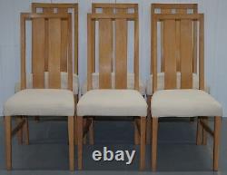 Rare ensemble de huit chaises de salle à manger en bois de frêne Orum Mobler, table et bibliothèque disponibles.
