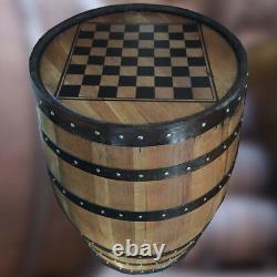Recyclage Solide Chêne Whiskey Cask Balmoral Chess Board Boissons Cabinet