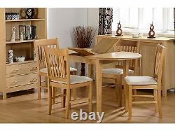 Seconique Oxford Oak Extending Dining Set Table + 4 Chaises En Daim Bois Massif