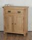 Slim Sideboard Cabinet Cupboard Solid Oak 2 Tiroir De Porte À Harrogate Natural