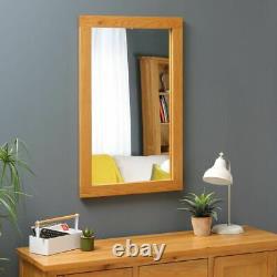 Solid Chêne Moyen Suspendu Mur Miroir Chambre Meubles Uk36