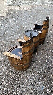 Sur Mesure Rustic Solid Chêne Rénové Whiskey Barrel Chaise Patio Garden Meubles