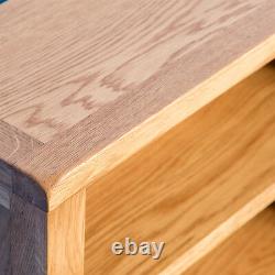 Surrey Oak Small Bookcase Rustic Solid Wood Low 3 Book Shelf Display Assemblé